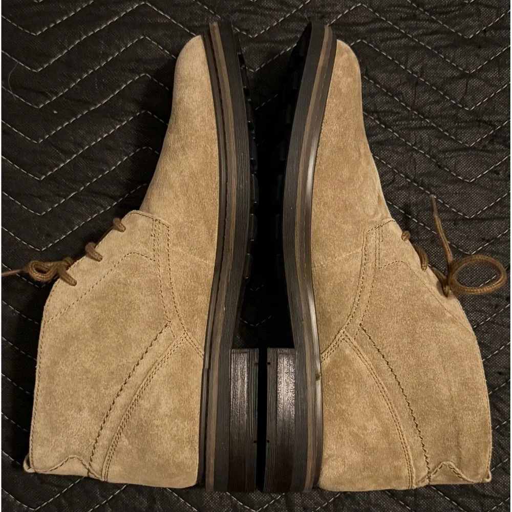 Clarks Newford Mid Chukka Boots Mens 8 Dark Sand Suede Lace Up 261837987070